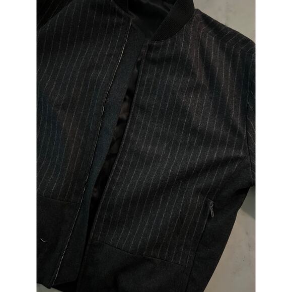 $5050 Hermes "Blouson Bord Cote" Wool Bomber Jacket Grey Pinstripe Men Size IT50 - Picture 10 of 16